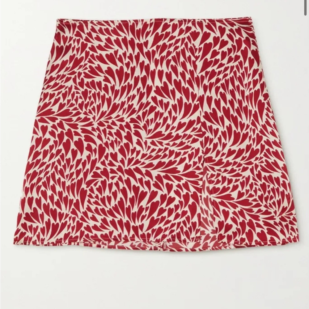 Reformation Robbie printed silk mini skirt size 0